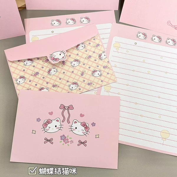 Bow Cat Set [4 Envelopes + 4 Letters]