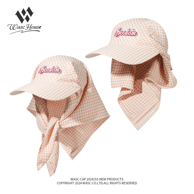 Wholesale production of colorful fabric patch plaid headscarves, beach hats, turban-style headwear, and sun-protective visor caps