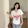 显瘦大码不规则美式t恤