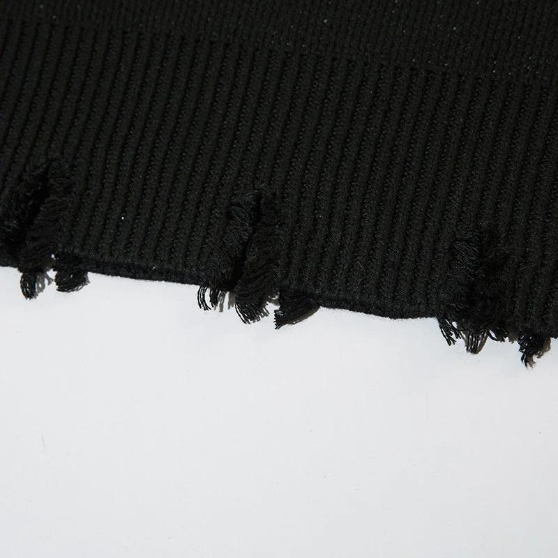 Men's Clothing street pullover portrait letter jacquard sweater casual loose commuter sweater pullover_voghion.com