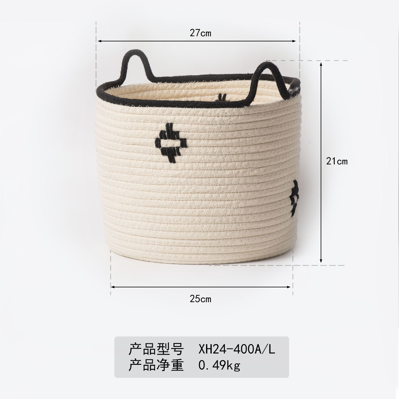 Cesta de almacenamiento de cuerda de algodón simple de estilo europeo Cesta de almacenamiento de ropa casera Cesta de almacenamiento de juguetes tejidos