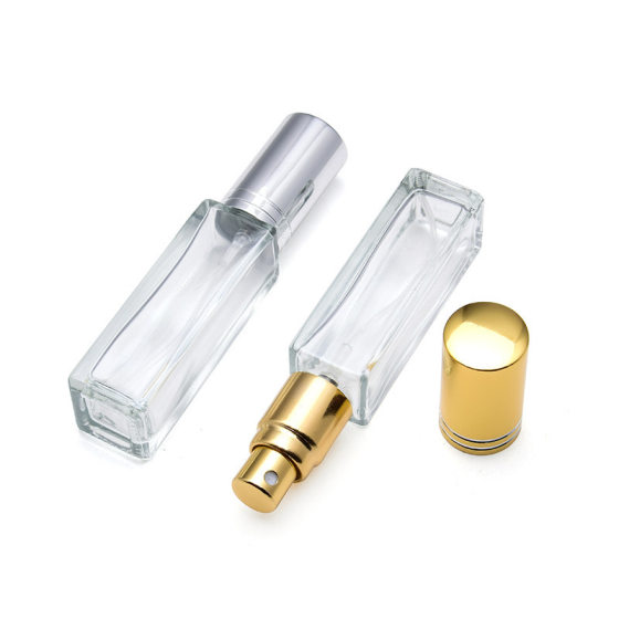 4ml 8ml transparent square thick bottom glass perfume spray bottle hydrating bottle empty bottle can be printed Logo
