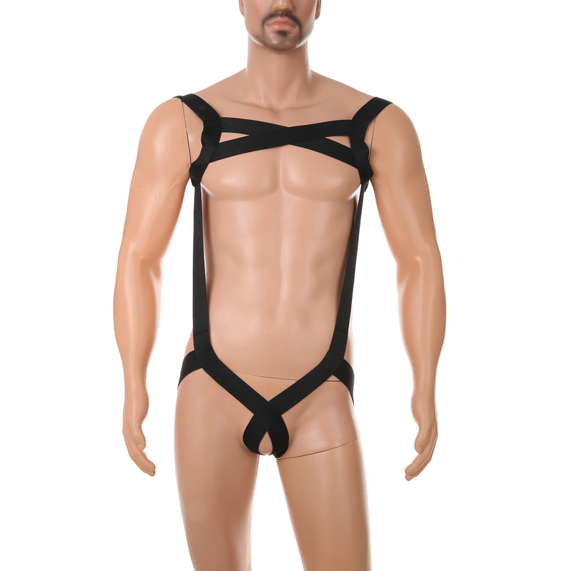 CLEVER-MENMODE men's personality trendy fitness shoulder strap sexy binding belt chest muscle elastic in stock chest strap