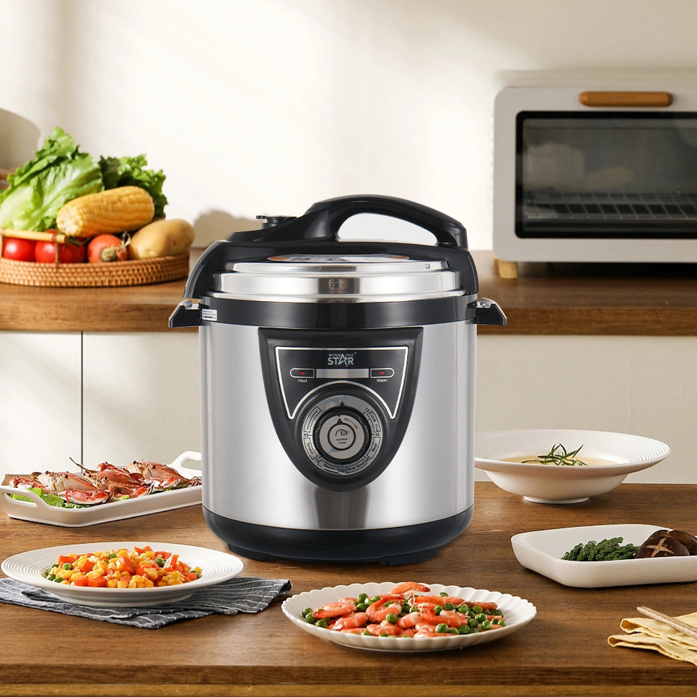 Winningstar estándar europeo estándar británico de acero inoxidable 6L sopa de cocina aislamiento multifuncional olla de arroz olla de presión eléctrica image 5