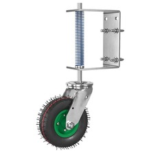 8英寸200磅承重通用安装脚轮充气动弹簧加载门轮