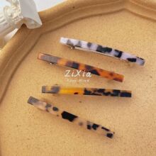 跨境醋酸弹簧夹几何马尾夹简约一字夹气质小香风发饰性冷淡风顶夹