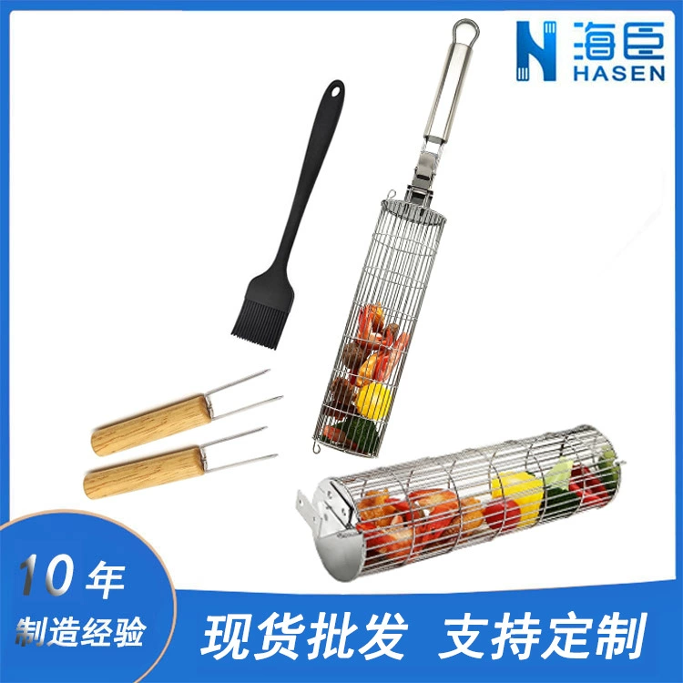 В наличии новая вращающаяся корзина для гриля BBQ, ручная вращающаяся круглая клетка для гриля