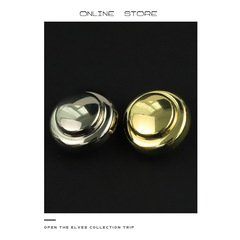 Round metal shiny button, small perfume noble lady style decorative fastener, two-sided plush coat jacket suit button, versatile button