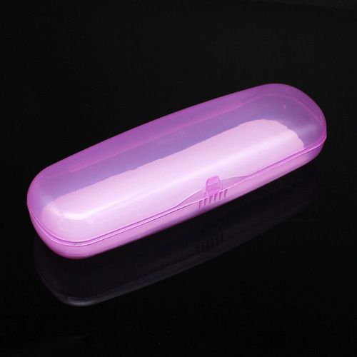 New translucent plastic glasses case blue transparent reading glasses case lightweight PVC hard plastic box snap-on storage