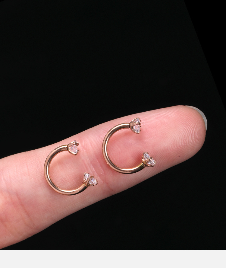 Amazon New Combination Stainless Steel Fake Nose Ring Nose Stud Personality Inner Teeth Lip Nail Invisible Eyebrow Nail Piercing Jewelry detail image 10