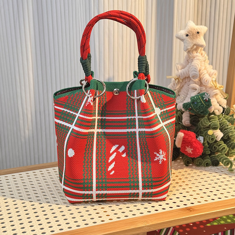 ニットハンドバッグ、ニッチデザインバケットバッグ、トートバッグ、ハンドバッグ、カジュアルで多用途なショルダーバッグ、ニットポータブルバッグ