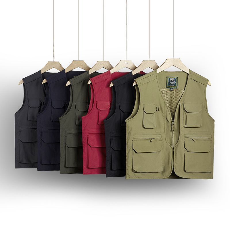 8578 Workwear Vest with Multiple Pockets, Lightweight Men's Outdoor Vest, Breathable Sports Vest, Plus Size Photography Vest 8578 Workwear Vest with Multiple Pockets, Lightweight Men's Outdoor Vest, Breathable Sports Vest, Plus Size Photography Vest