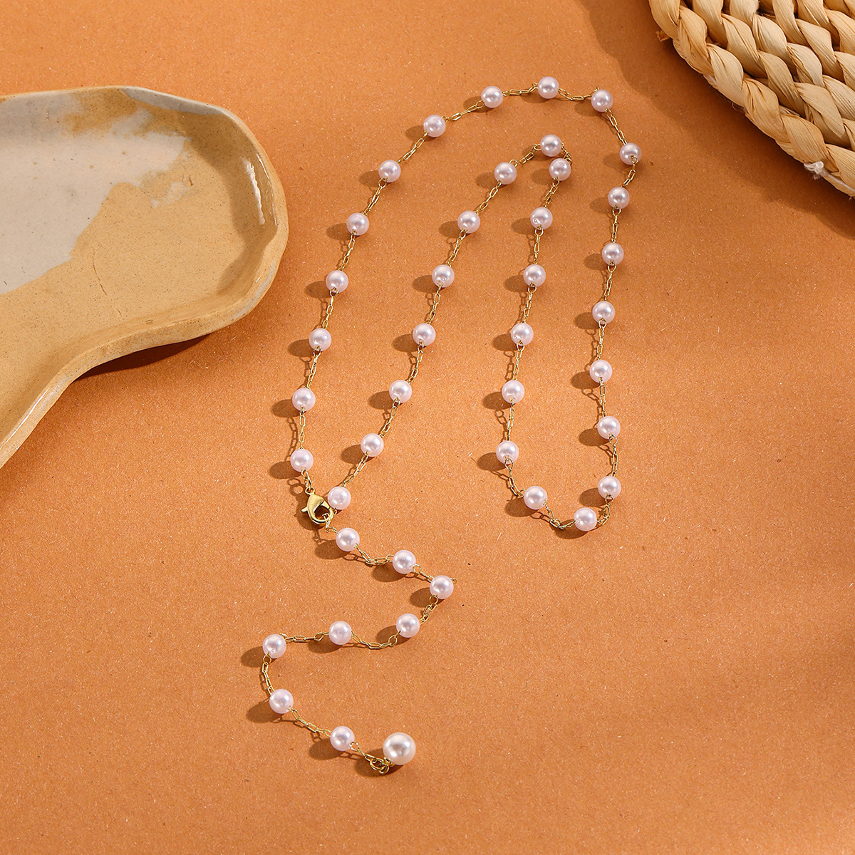 Colar y de pérolas com tassel elegante corrente para mulher_voghion.com