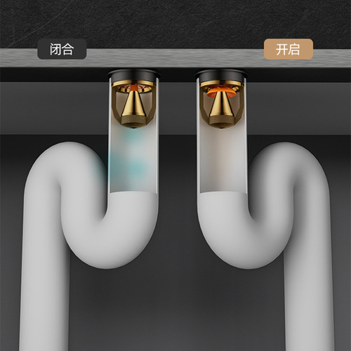 Anti-odor full copper magnetic levitation submersible drain boat shower wet/dry area drain cleaning port anti-backflow drain