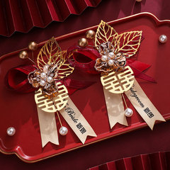 Bride and groom's wedding flowers, sisters' group ushers and bridesmaids, high-end brooches, parents and family wedding complete lapel flowers