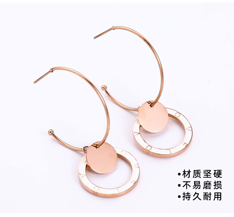 Simple Style C Shape Titanium Steel Artificial Gemstones No Inlaid Earrings display picture 8