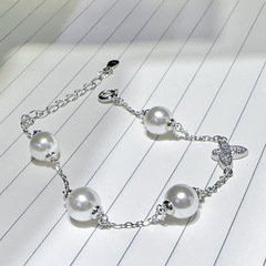DIY真珠の部品S925銀のブレスレットの空のトートの蝶の花の玉のブレスレットのトートの6-8mmのボールの7329
