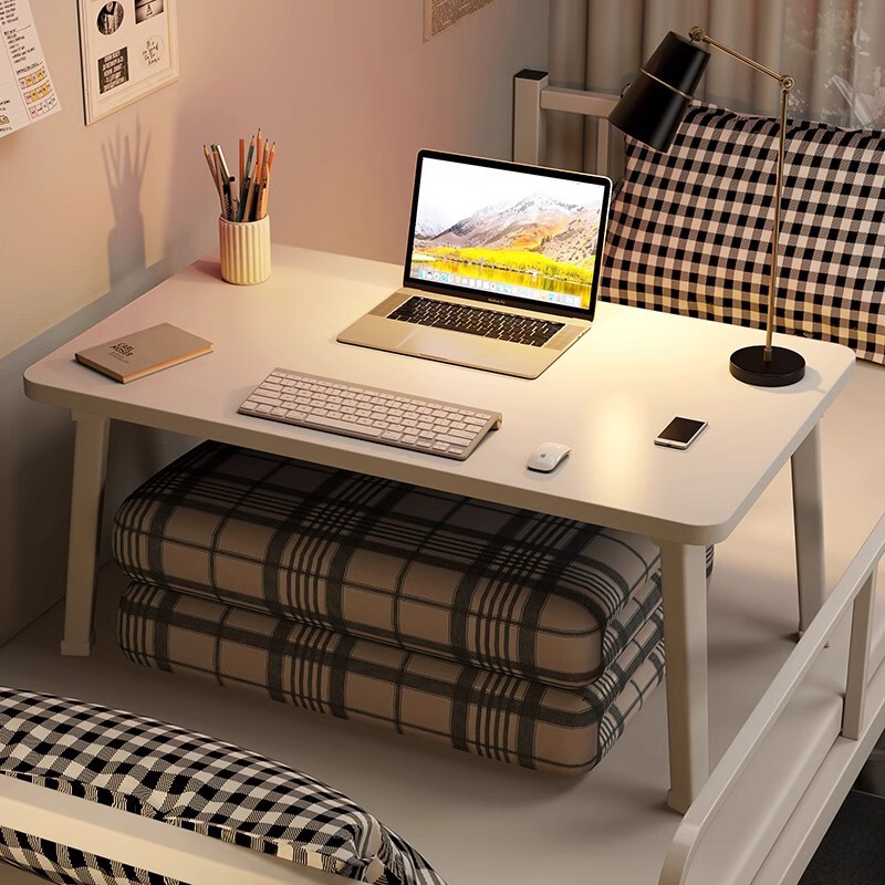 Bed Desk Lazy Person Computer Desk Foldable Table Dormitory Bedroom Bay Window Small Table Student Upper and Lower Bed Study Table