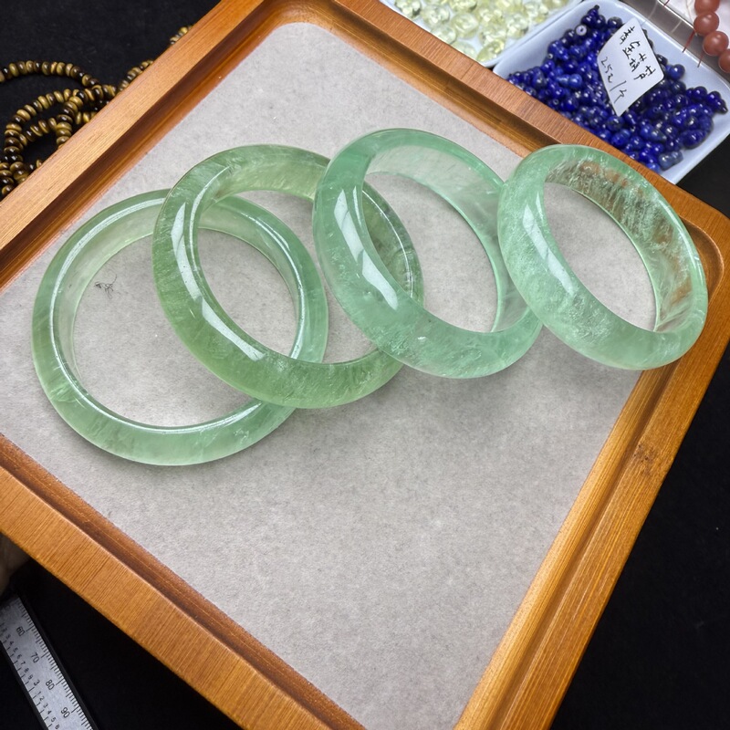 Natural Green Fluorite Bracelet, Each Piece Is Unique, Crystal Clear and Beautiful Natural Green Fluorite Bracelet, Each Piece Is Unique, Crystal Clear and Beautiful