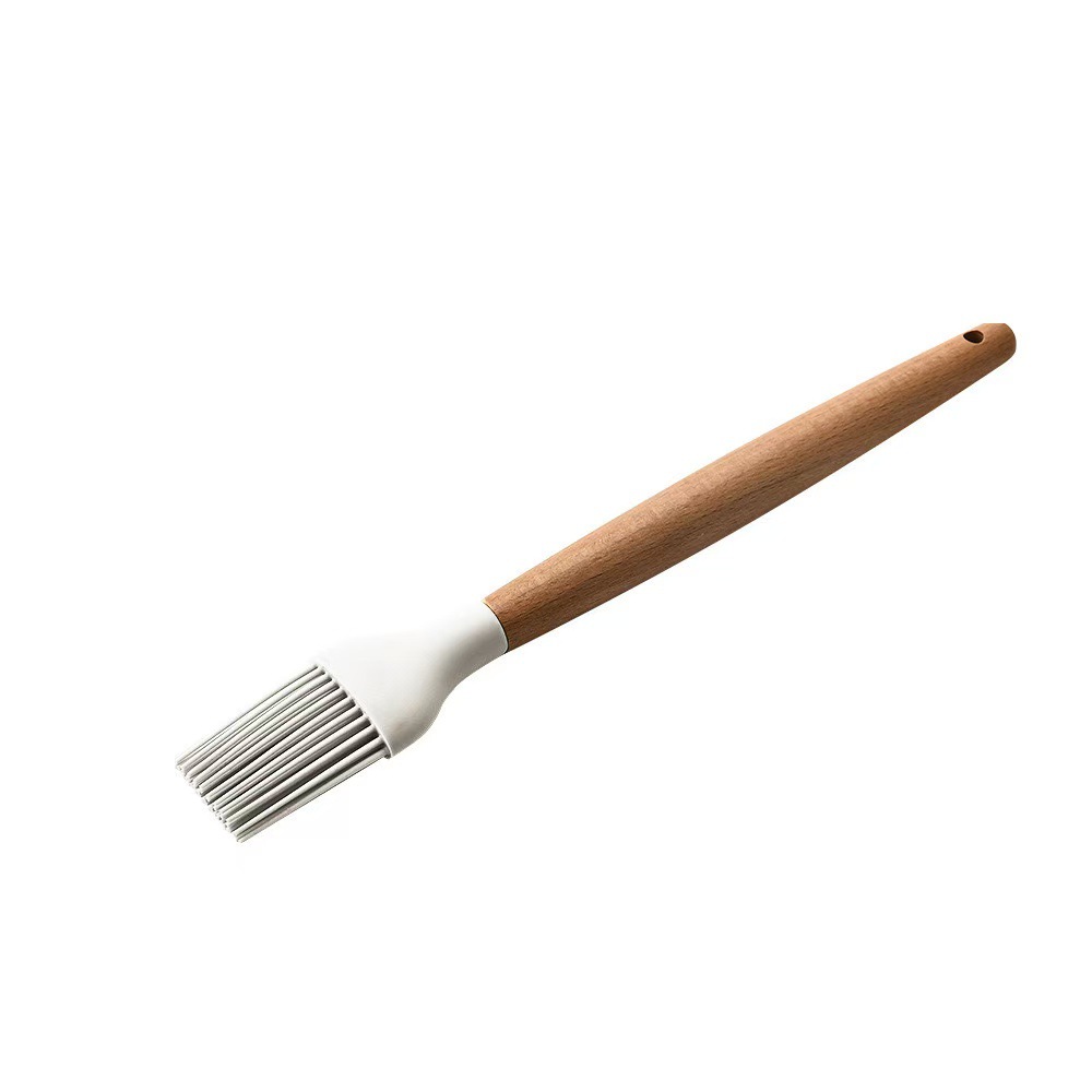 Espátula de Silicona para Cocina de Silicona de Grado Alimenticio y Madera Resistente a Altas Temperaturas y Antideslizante