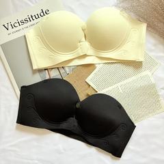 前扣无肩带文胸提拉小胸聚拢显胸内衣防滑婚纱隐形无痕露肩美背