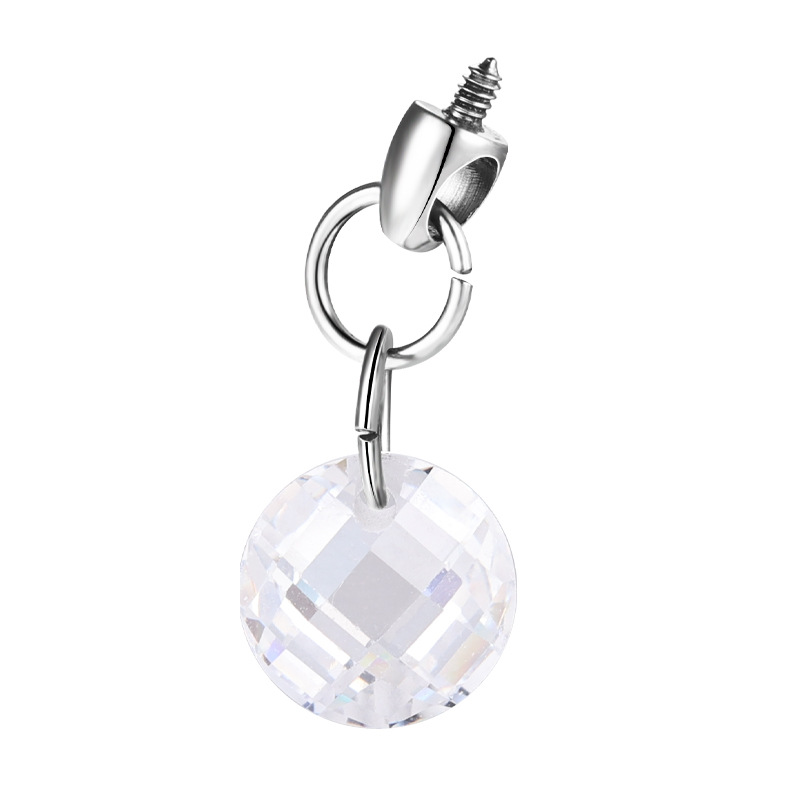 Zesen F136 Titanium Alloy Water Drop Bullet Head Internally Threaded Lip Nail 0.9mm Tooth Lip Nail Ear Bone Nail Accessories Crystal Zircon detail image 8