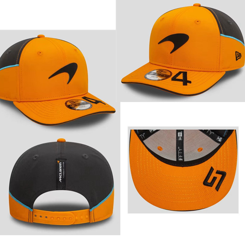 2025F1 perimeter McLaren Team Car Riding Hat Curved Edge Béisbol gorra de boca de duck protector solar plano Edge logotipo de coche