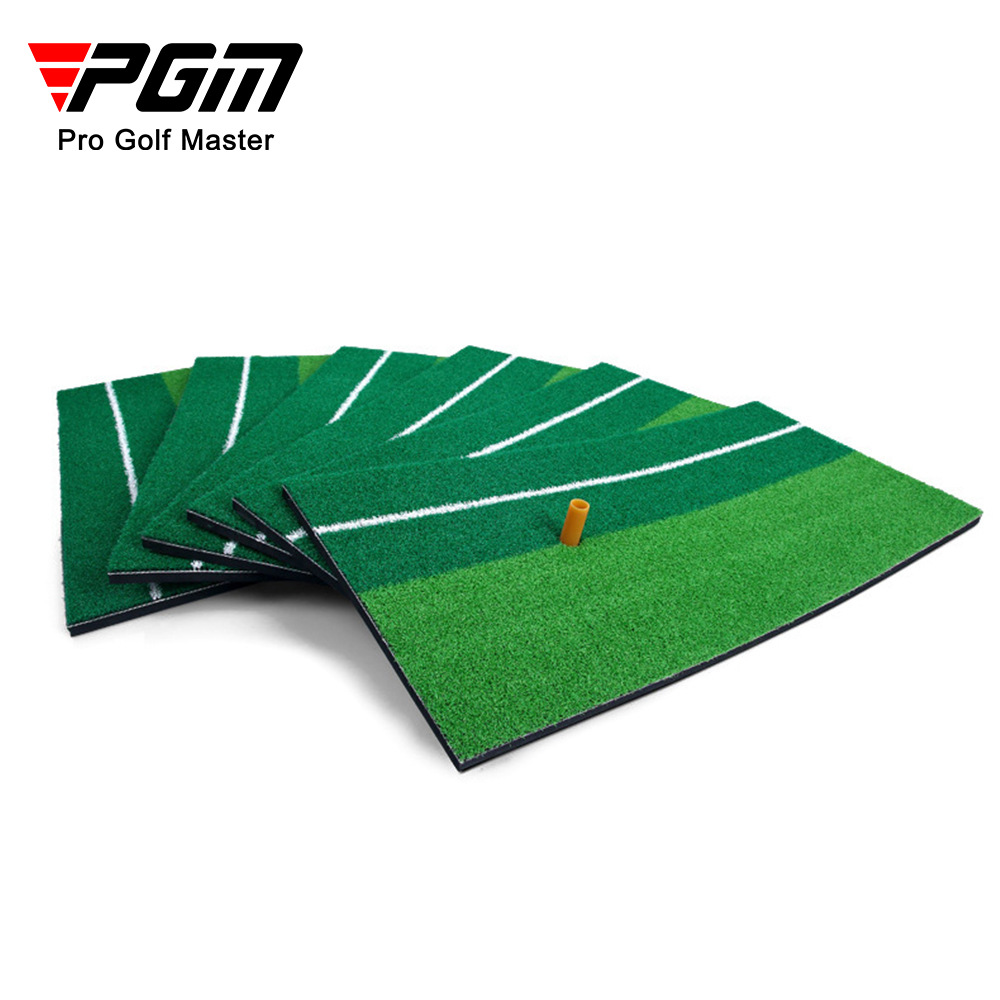 Thảm tập golf mini PGM cỏ hai màu 30x60cm dùng trong nhà — Thảm cỏ hai màu có dây trắng [TEE không có bóng], Thảm cỏ hai màu với dây trắng
