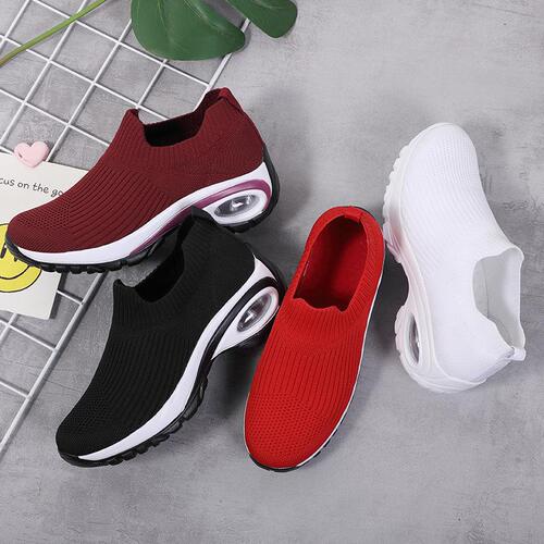 New Women's Casual Shoes Thick Sole Running Shoes Cross-border Women's Shoes Dropshipping Comfort Flyknit Breathable Slouchy Shoes