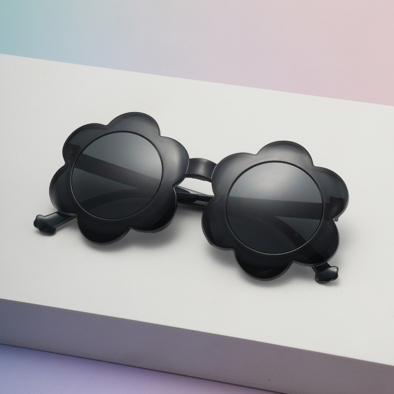 46g Weight Full Frame Glasses Structure Sunglasses Classification Ac, UV400 Protection, Tinted Lenses Lens Material Round Frame Glasses Style Outdoor, Beach Occasion Flower Pattern All Seasons Season Children Unisex Gender Novelty, Modern Style Style Novelty Modern Style Flower Ac UV400 Protection Tinted Lenses Round Frame Full Frame Kids Sunglasses 9