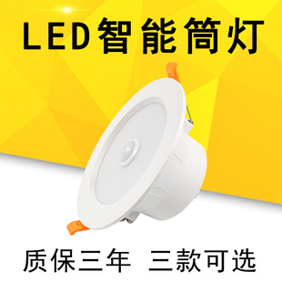 LED Infrared Human Body Sensor Downlight LED Microwave Radar Sensor Downlight LED Sound and Light Control Sensor Ceiling Light