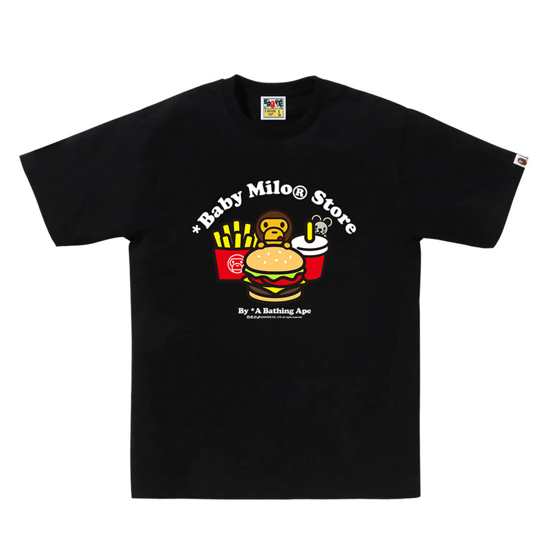 2026 Trendy Brand Bape Short-Sleeve T-Shirt for Men, Summer Half-Sleeve Round-Neck T-Shirt with Large Ape Head Print, Cross-Border