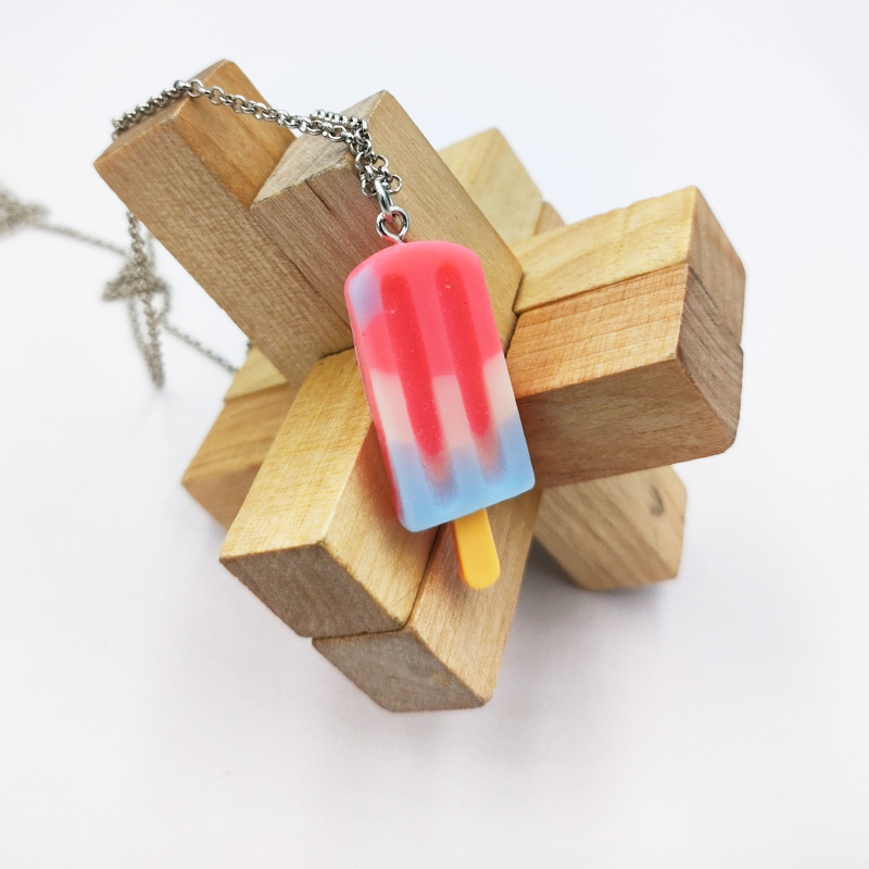 Simple Three-color Ice Cream Pendant Necklace display picture 3