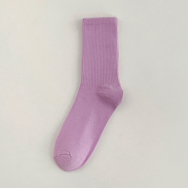 纯色袜子女长筒袜彩色堆堆袜中高筒简约学生舞蹈棉袜四季通用|undefined