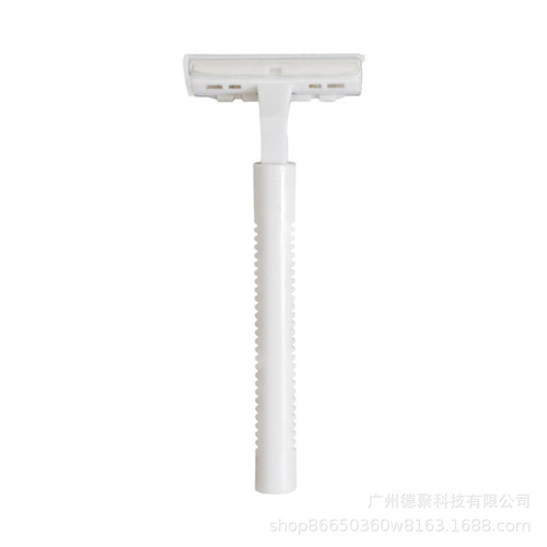 Factory direct supply to hotel bathhouse disposable razor double-layer men's manual razor plastic small round handle