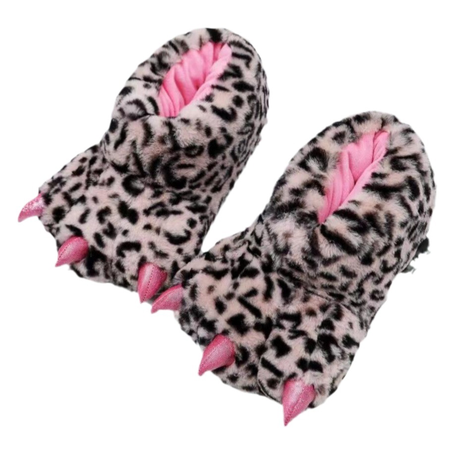 2023 Otoño e Invierno nuevos zapatos de garra de dibujos animados de terciopelo súper suave engrosada cómoda felpa de algodón zapatillas de gran tamaño zapatos