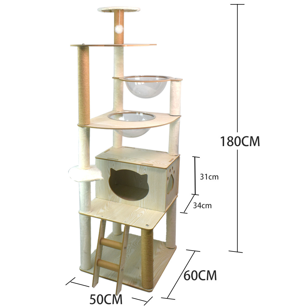 Gato escalada rack espacio Cápsula de lujo integrado gato escalada rack lujo espacio cápsula gato nido gato acostado columna suministros para mascotas