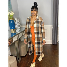 A 51485 Plaid single-breasted wool coat ���ӆ��ſ�ë�ش��W