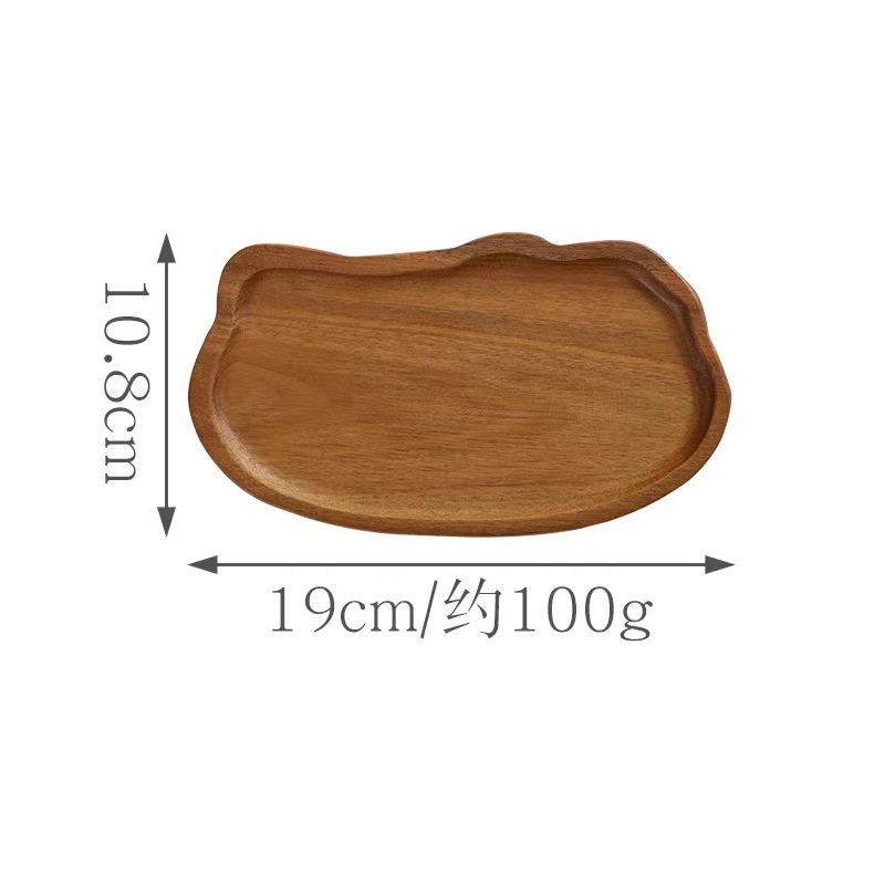 bandeja de madera de árbol de ebano, bandeja de almacenamiento de aire, plato de comedor oval japonés, pastel, pan, café, té, plato de madera sólida image 37
