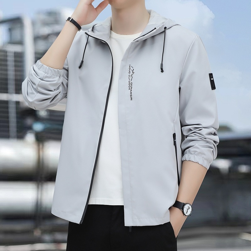 2023 hombres encapuchados primavera y otoño chaqueta de negocios ocio hombre chaqueta de otoño nueva chaqueta casual