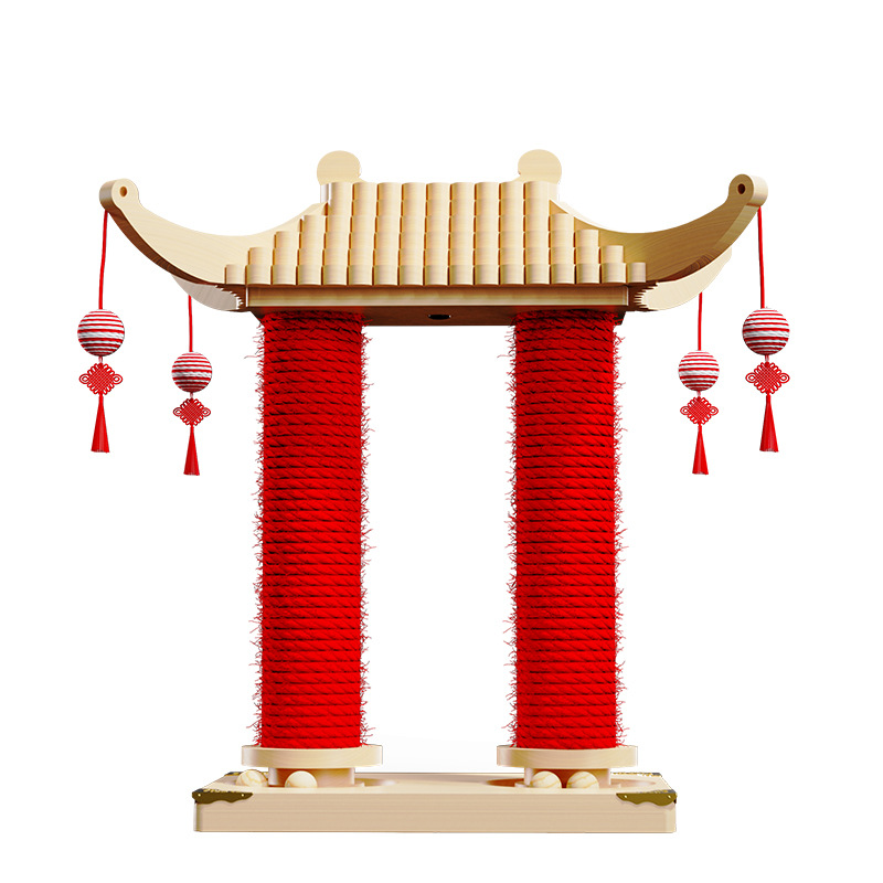 Suministro directo de fábrica de marco de escalada para gatos de madera maciza, tabla de agarre para gatos de sisal de gato grande, columna de agarre para gatos de palacio de madera maciza, una pieza