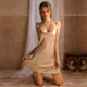 New nightdress Women's Spring and Autumn Summer Ice Silk thin pure desire wind strap pajamas nightgown two-piece set AliExpress cross-border