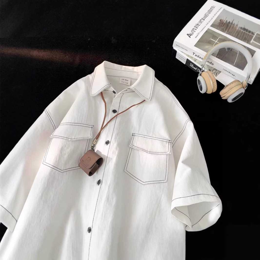 Japanese retro summer small design trend shirt