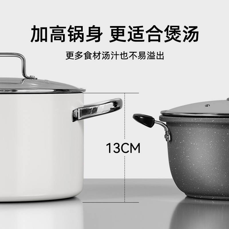 Nueva olla de sopa de cerámica de cristal de titanio olla de cocción más alta 0 olla de sopa recubierta de flúor olla de sopa de cocción general al por mayor