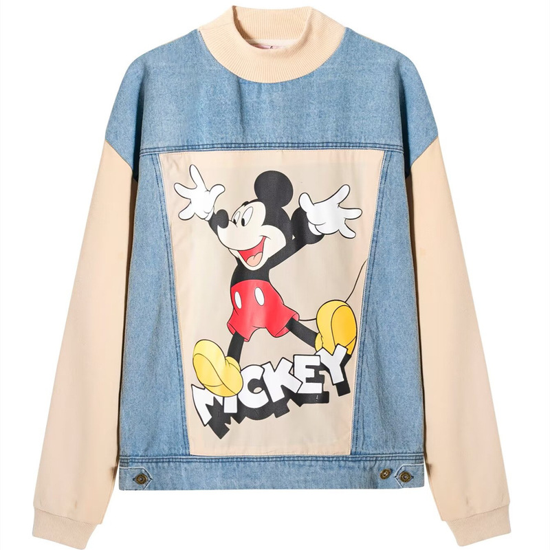 Zg Export Women's Autumn Korean Style Sports Casual Loose Mickey Mouse Printed Patchwork Sweatshirt 0085360