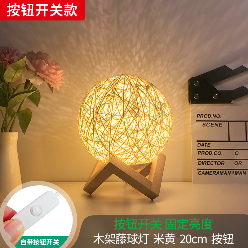 Grand View Garden lámpara de escritorio moderna y simple lámpara de cabecera del dormitorio lámpara de noche creativa ins joven decoración romántica lámpara de bola de vidana L