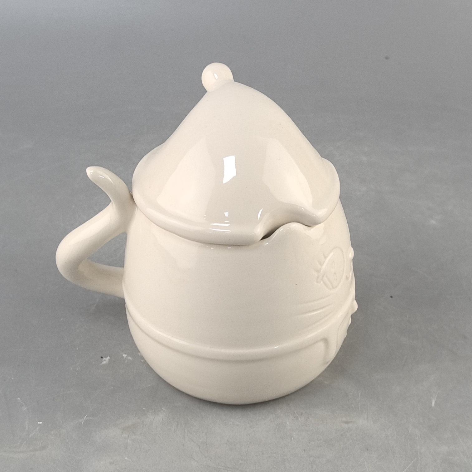 Personalizado creativo encantador cerámica DIY con tapa taza de gato de alto valor artesanía de cerámica encantadora taza de gato