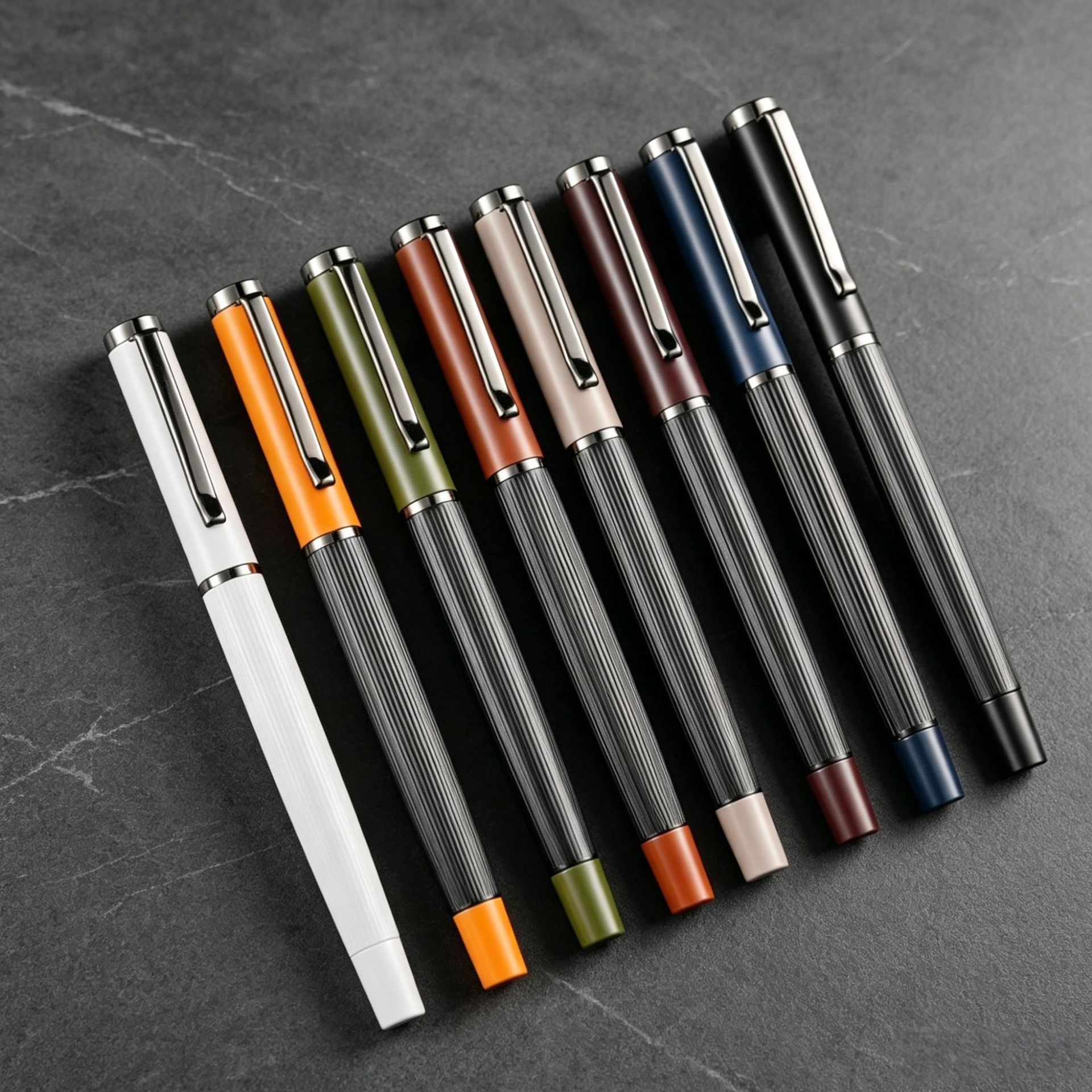Manufacturer wholesale business metal signature pen with vertical stripes, heavy feel, gel pen, corporate gift, advertising pen with engraved logo