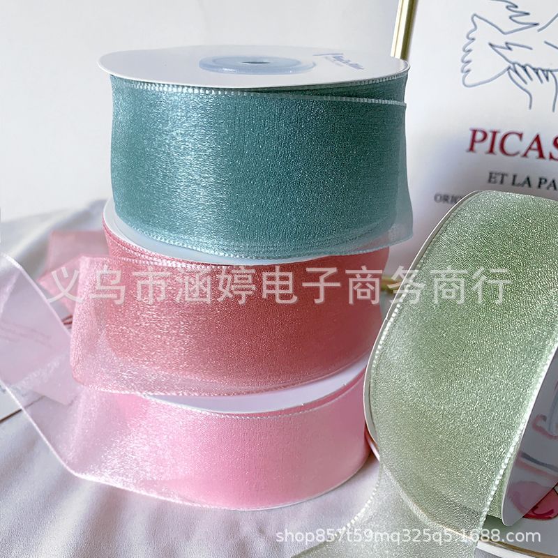 1-3.8cm花网雪纱丝带织带diy手工发饰蝴蝶结包装礼品雪纺透明纱带