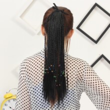假发马尾女 波西尼亚风手工小辫子假发 绑带捆绑小辫子马尾